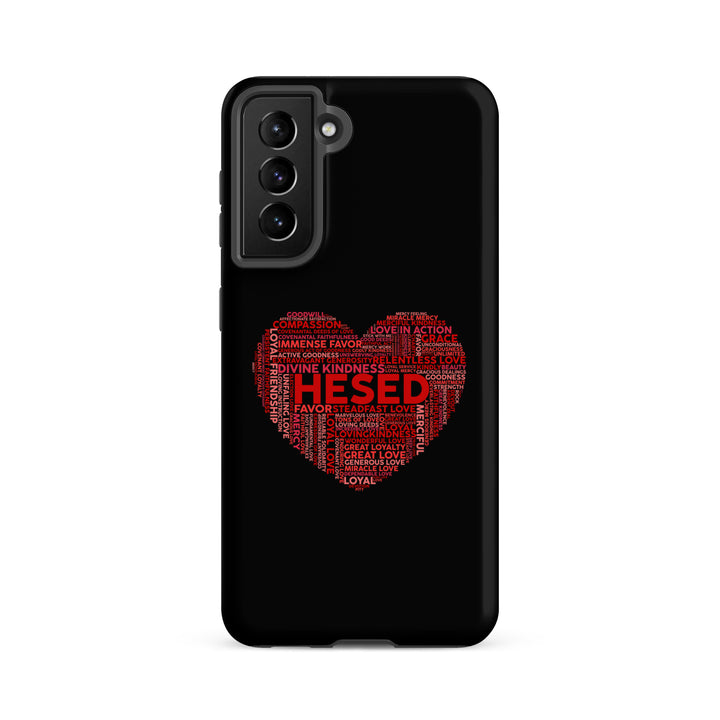 Christian Phone Case Hesed Heart Black for Samsung® Samsung® Phone Cases Matte Samsung Galaxy S21 FE 