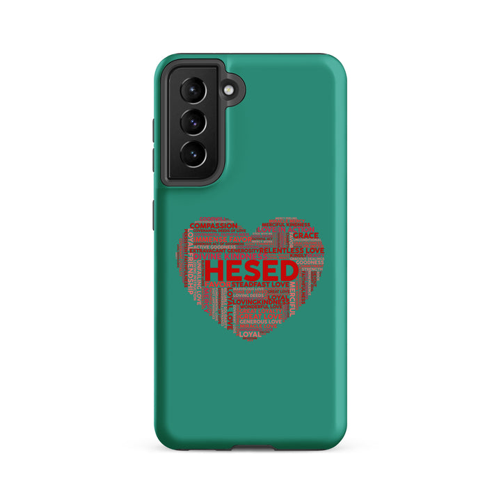 Christian Phone Case Hesed Heart Teal for Samsung® Samsung® Phone Cases Matte Samsung Galaxy S21 FE 