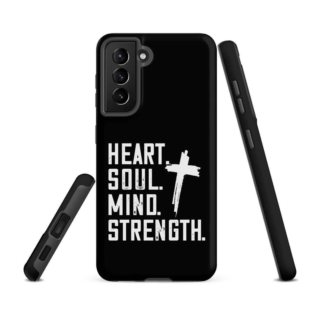 Christian Phone Case Heart Soul Mind Strength Black  for Samsung® Samsung® Phone Cases   