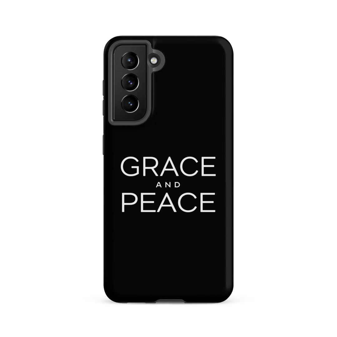 Christian Phone Case Grace and Peace Black for Samsung® Samsung® Phone Cases Matte Samsung Galaxy S21 FE 