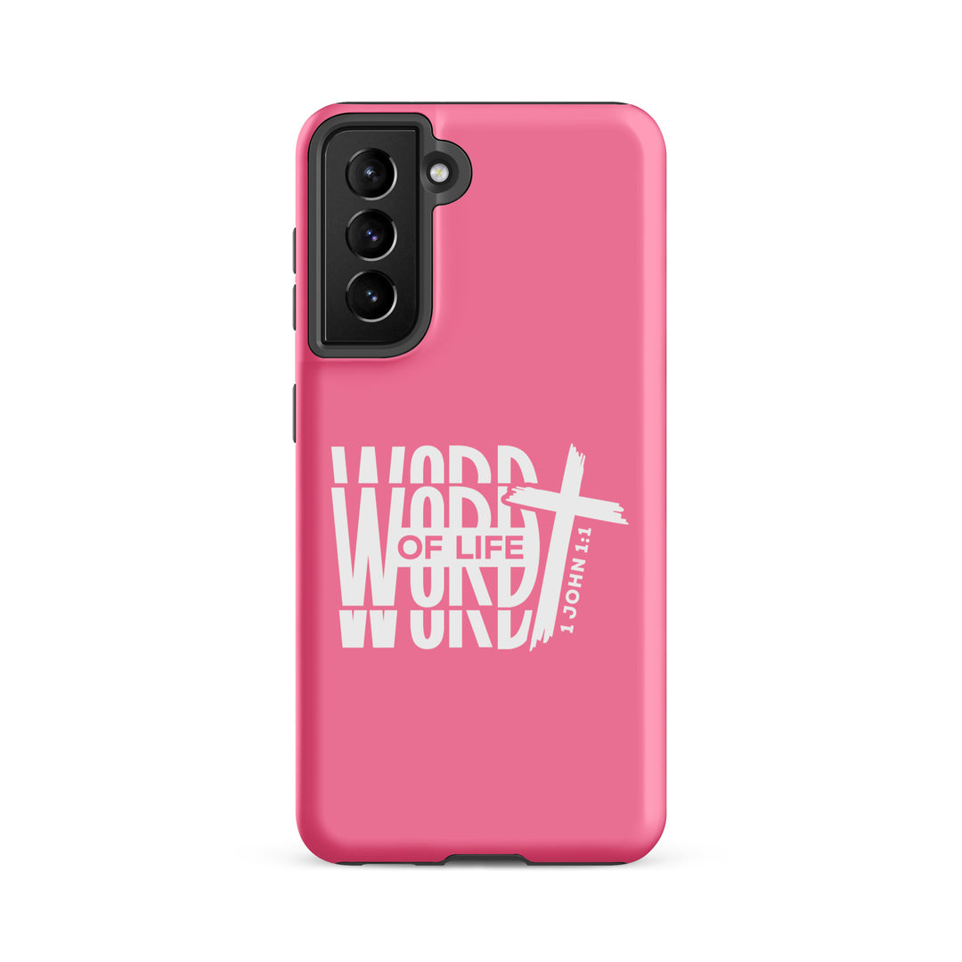 Christian Phone Case Word of Life Cross Pink for Samsung® Samsung® Phone Cases Matte Samsung Galaxy S21 FE 