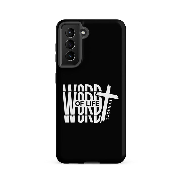 Christian Phone Case Word of Life Cross Black for Samsung® Samsung® Phone Cases Matte Samsung Galaxy S21 FE 