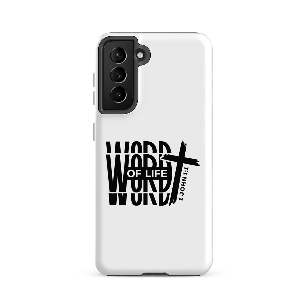 Christian Phone Case Word of Life Cross White for Samsung® Samsung® Phone Cases Matte Samsung Galaxy S21 FE 