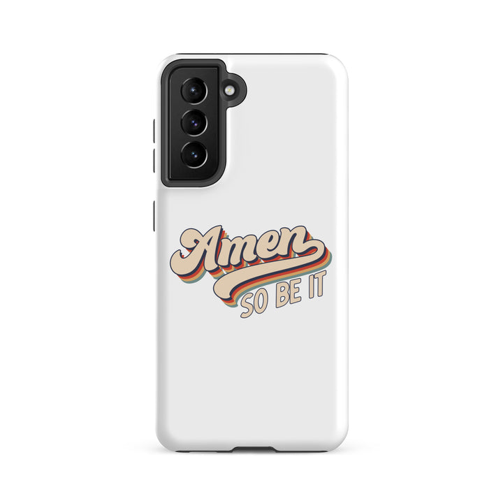 Christian Phone Case Amen So Be It White for Samsung® Samsung® Phone Cases Matte Samsung Galaxy S21 FE 