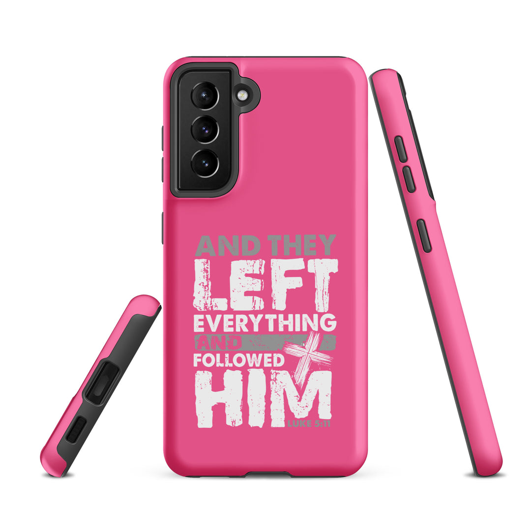 Christian Phone Case Left Everything Cross Pink for Samsung® Samsung® Phone Cases   