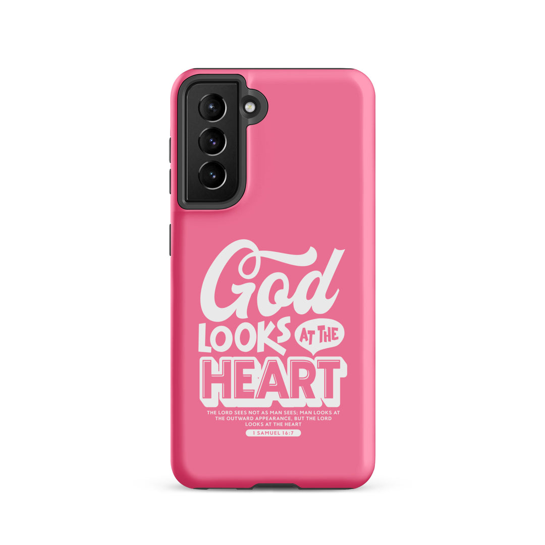 Christian Phone Case God Looks At Heart  for Samsung® Samsung® Phone Cases Matte Samsung Galaxy S21 