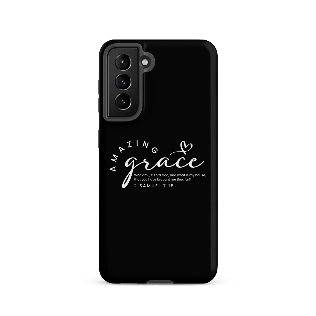 Christian Phone Case Amazing Grace Heart Black for Samsung® Samsung® Phone Cases Matte Samsung Galaxy S21 