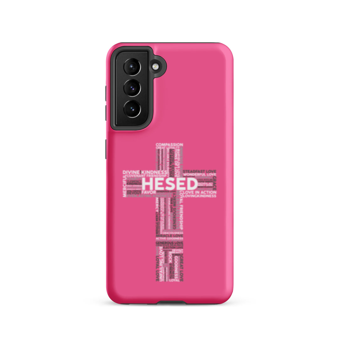 Christian Phone Case Hesed Cross Pink for Samsung® Samsung® Phone Cases Matte Samsung Galaxy S21 