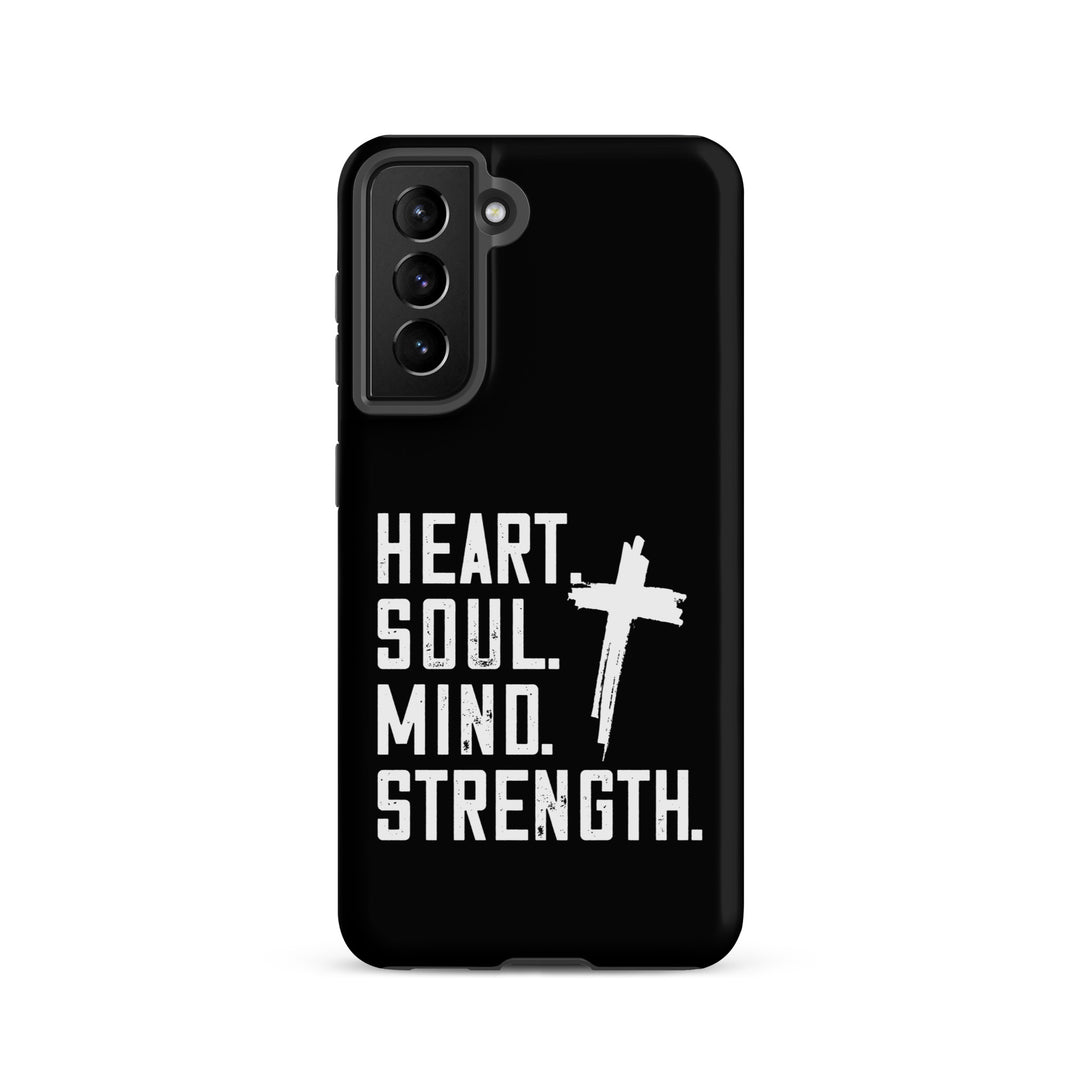 Christian Phone Case Heart Soul Mind Strength Black  for Samsung® Samsung® Phone Cases Matte Samsung Galaxy S21 