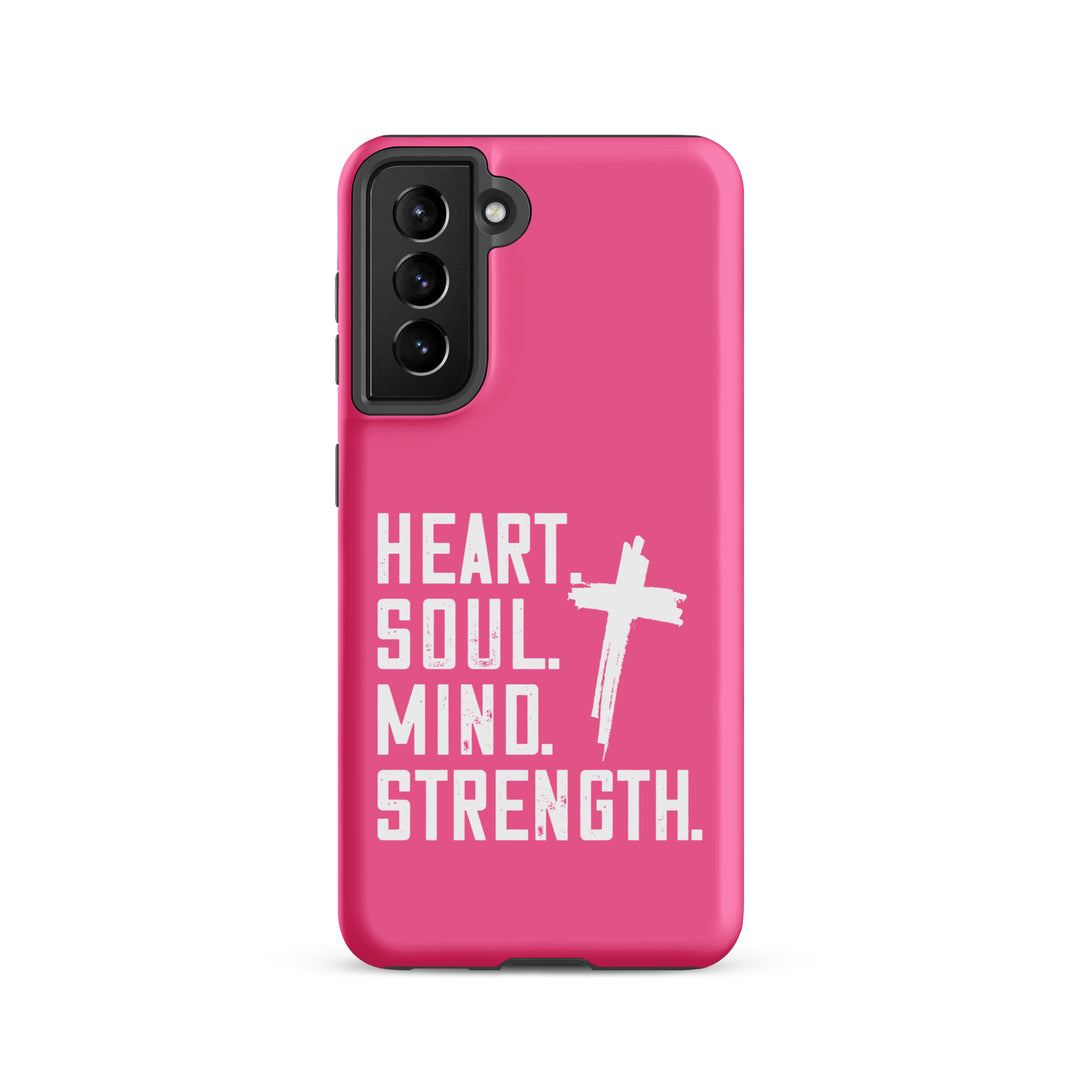 Christian Phone Case Heart Soul Mind Strength Pink for Samsung® Samsung® Phone Cases Matte Samsung Galaxy S21 