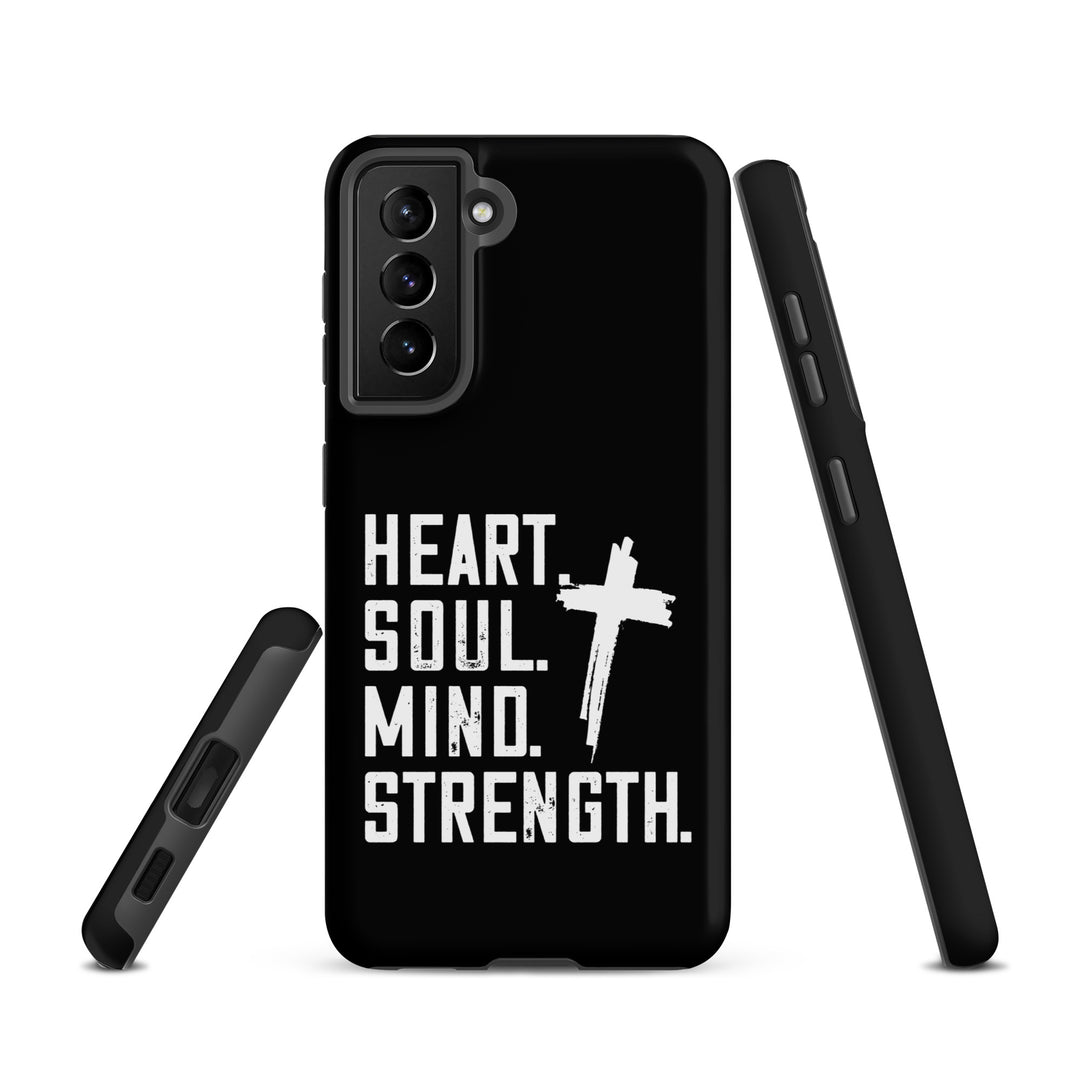 Christian Phone Case Heart Soul Mind Strength Black  for Samsung® Samsung® Phone Cases   