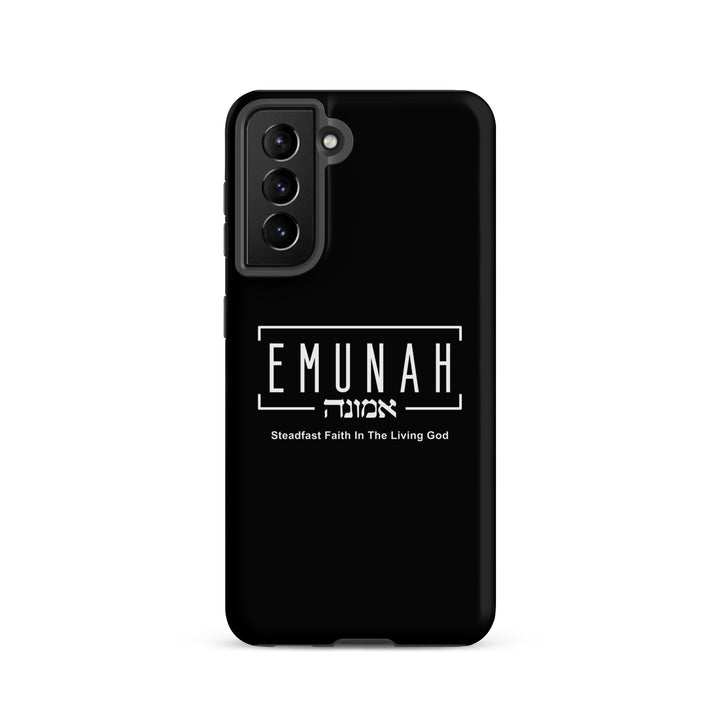 Christian Phone Case Emunah Steadfast Faith Black for Samsung® Samsung® Phone Cases Matte Samsung Galaxy S21 