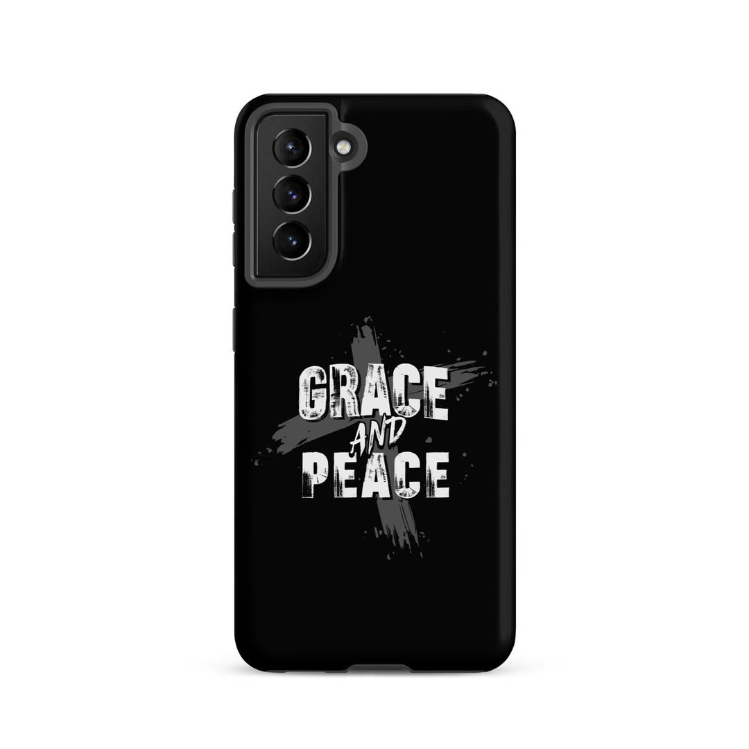 Christian Phone Case Grace and Peace Cross Black for Samsung® Samsung® Phone Cases Matte Samsung Galaxy S21 