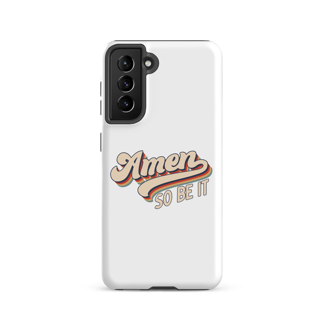 Christian Phone Case Amen So Be It White for Samsung® Samsung® Phone Cases Matte Samsung Galaxy S21 