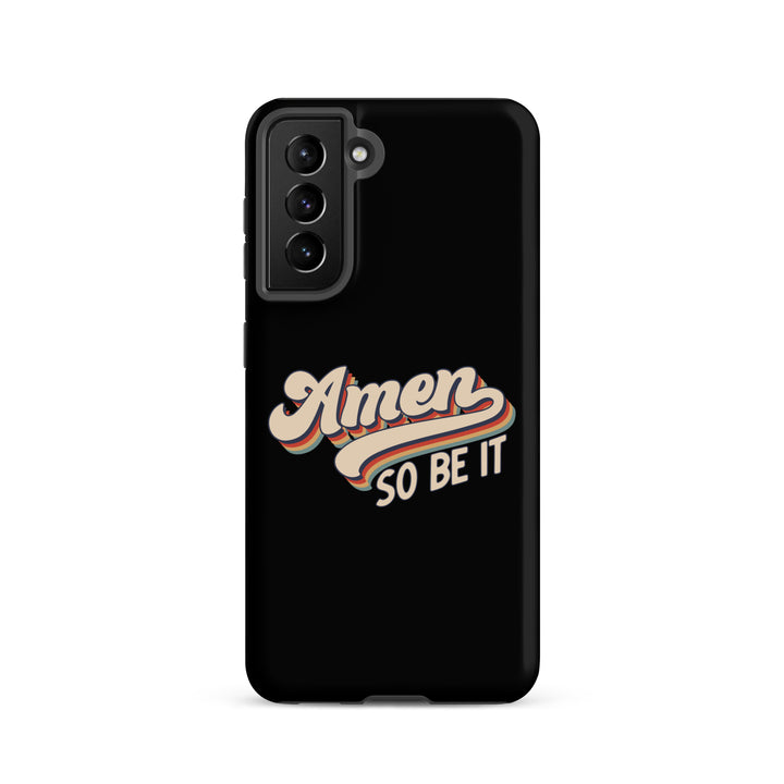 Christian Phone Case Amen So Be It Black for Samsung® Samsung® Phone Cases Matte Samsung Galaxy S21 