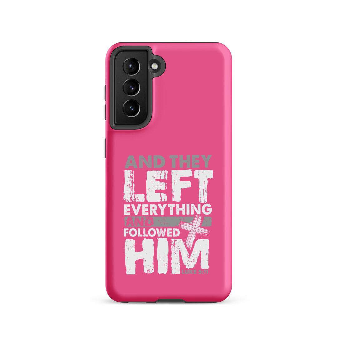 Christian Phone Case Left Everything Cross Pink for Samsung® Samsung® Phone Cases Matte Samsung Galaxy S21 