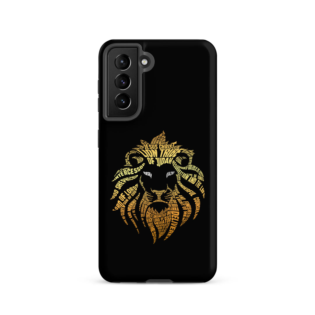 Christian Phone Case Lion Word Cloud Black for Samsung® Samsung® Phone Cases Matte Samsung Galaxy S21 