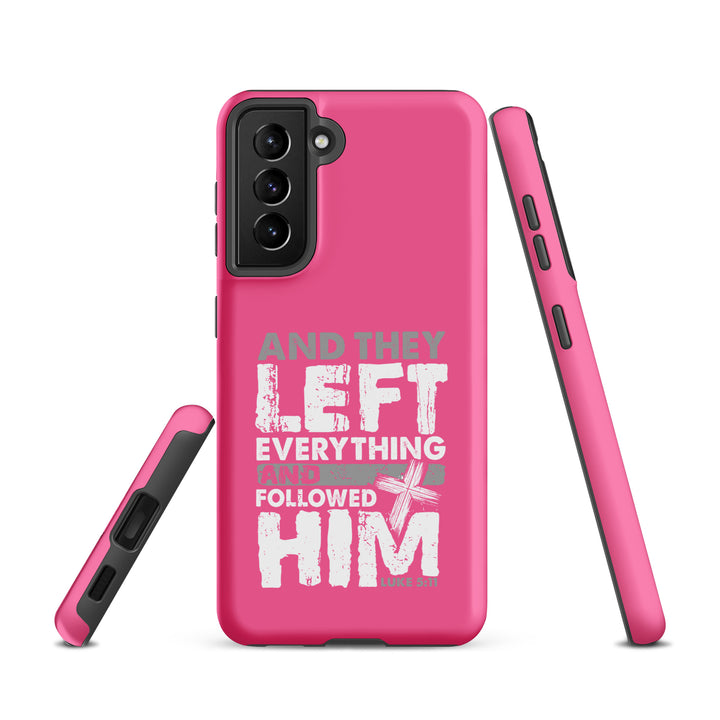 Christian Phone Case Left Everything Cross Pink for Samsung® Samsung® Phone Cases   