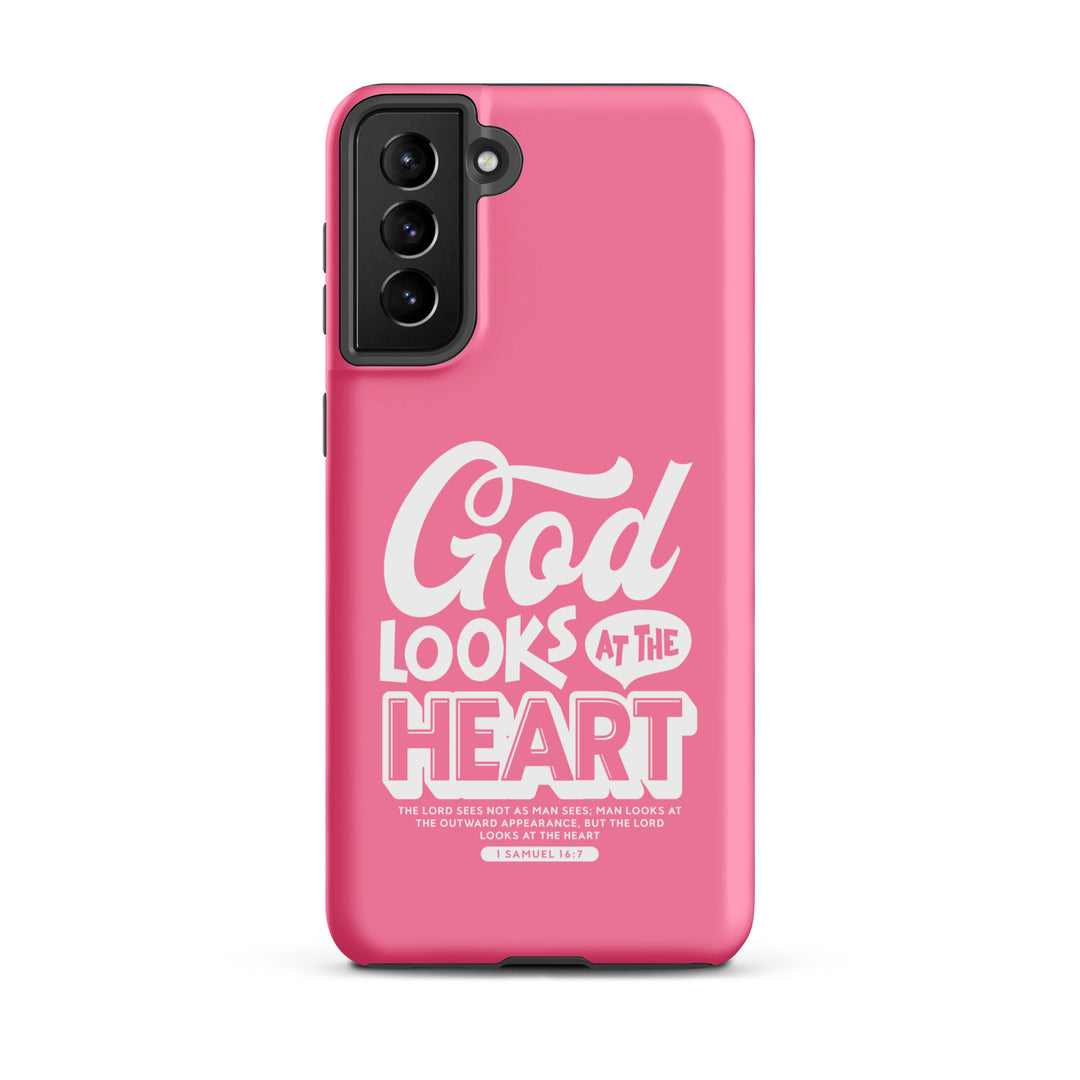 Christian Phone Case God Looks At Heart  for Samsung® Samsung® Phone Cases Matte Samsung Galaxy S21 Plus 