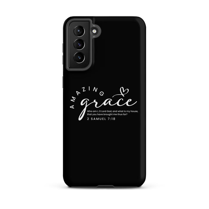 Christian Phone Case Amazing Grace Heart Black for Samsung® Samsung® Phone Cases Matte Samsung Galaxy S21 Plus 