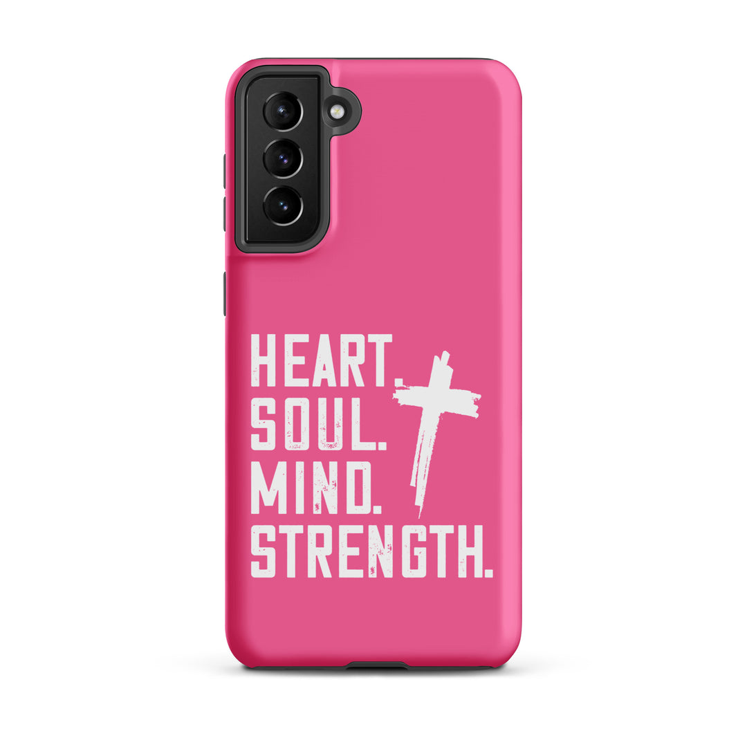 Christian Phone Case Heart Soul Mind Strength Pink for Samsung® Samsung® Phone Cases Matte Samsung Galaxy S21 Plus 