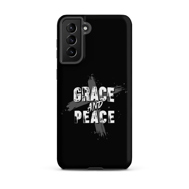 Christian Phone Case Grace and Peace Cross Black for Samsung® Samsung® Phone Cases Matte Samsung Galaxy S21 Plus 