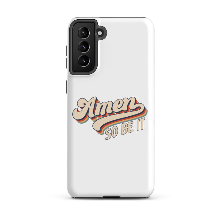 Christian Phone Case Amen So Be It White for Samsung® Samsung® Phone Cases Matte Samsung Galaxy S21 Plus 