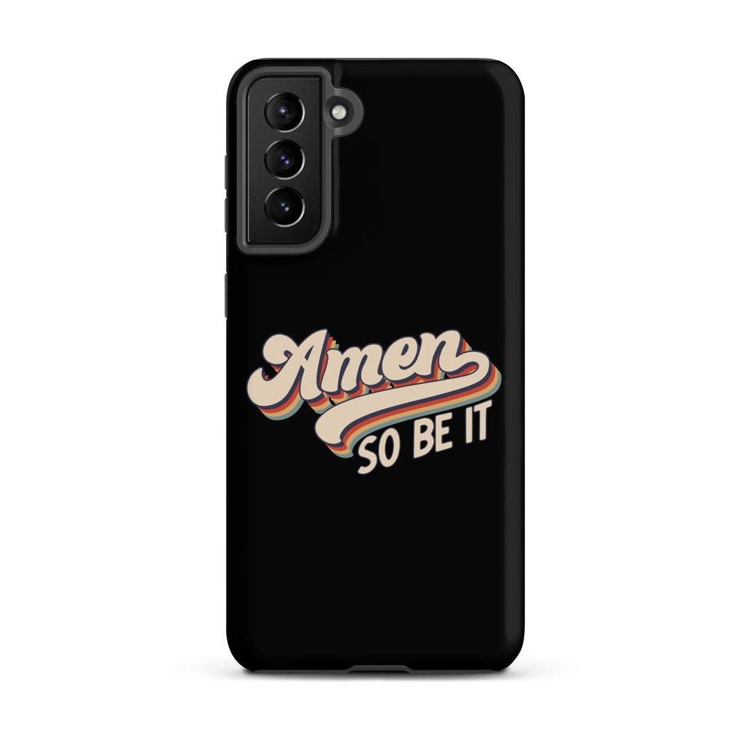 Christian Phone Case Amen So Be It Black for Samsung® Samsung® Phone Cases Matte Samsung Galaxy S21 Plus 