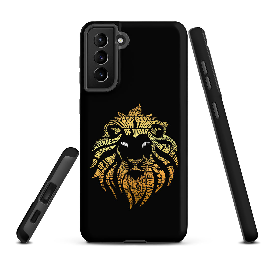 Christian Phone Case Lion Word Cloud Black for Samsung® Samsung® Phone Cases   