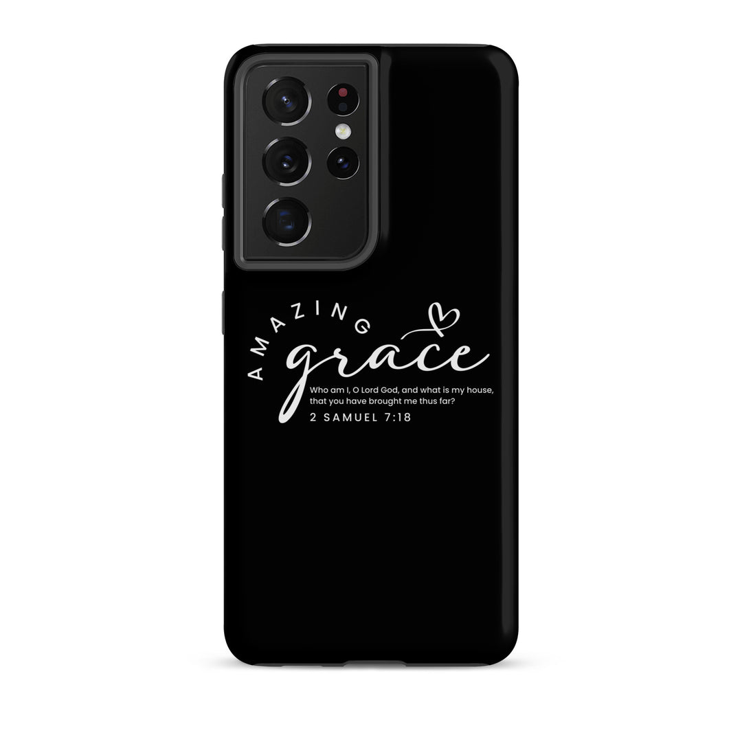 Christian Phone Case Amazing Grace Heart Black for Samsung® Samsung® Phone Cases Matte Samsung Galaxy S21 Ultra 