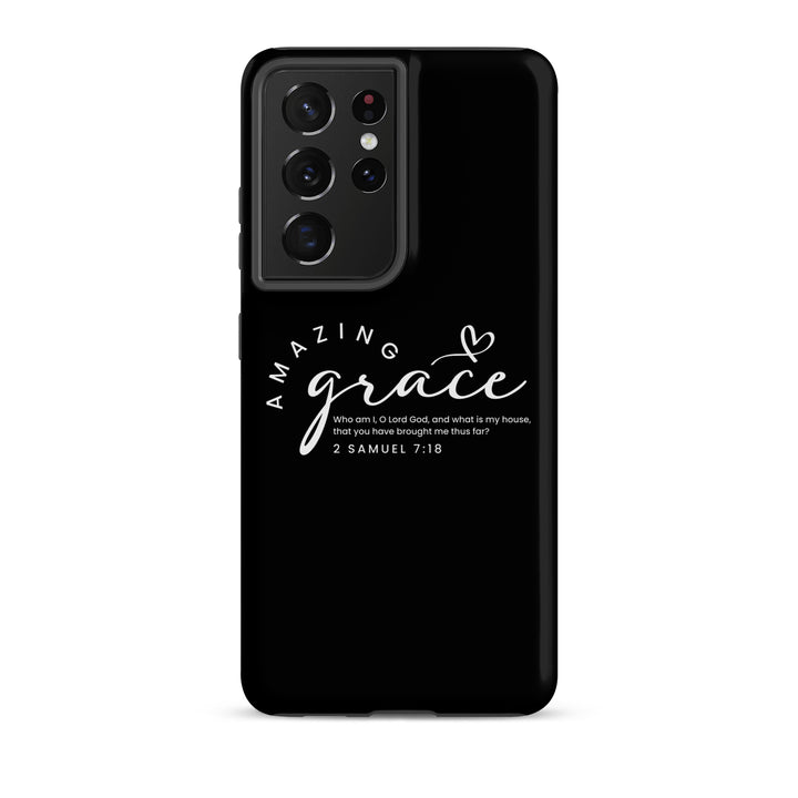 Christian Phone Case Amazing Grace Heart Black for Samsung® Samsung® Phone Cases Matte Samsung Galaxy S21 Ultra 