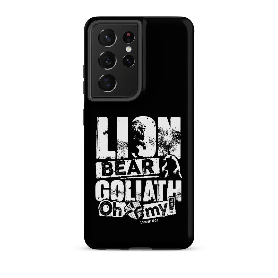 Christian Phone Case Lion Bear Goliath Black for Samsung® Samsung® Phone Cases Matte Samsung Galaxy S21 Ultra 