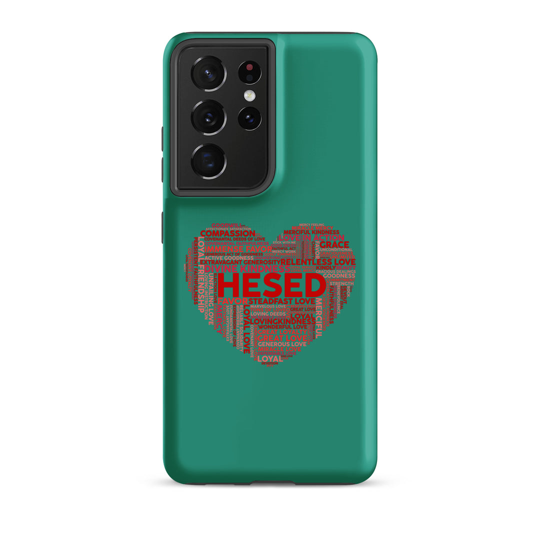 Christian Phone Case Hesed Heart Teal for Samsung® Samsung® Phone Cases Matte Samsung Galaxy S21 Ultra 