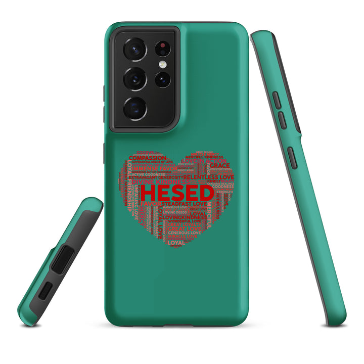 Christian Phone Case Hesed Heart Teal for Samsung® Samsung® Phone Cases   