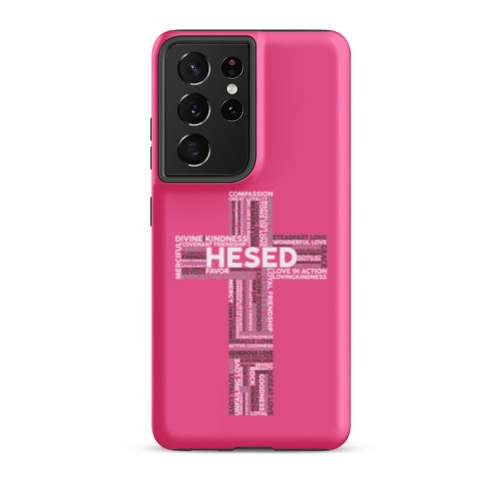 Christian Phone Case Hesed Cross Pink for Samsung® Samsung® Phone Cases Matte Samsung Galaxy S21 Ultra 