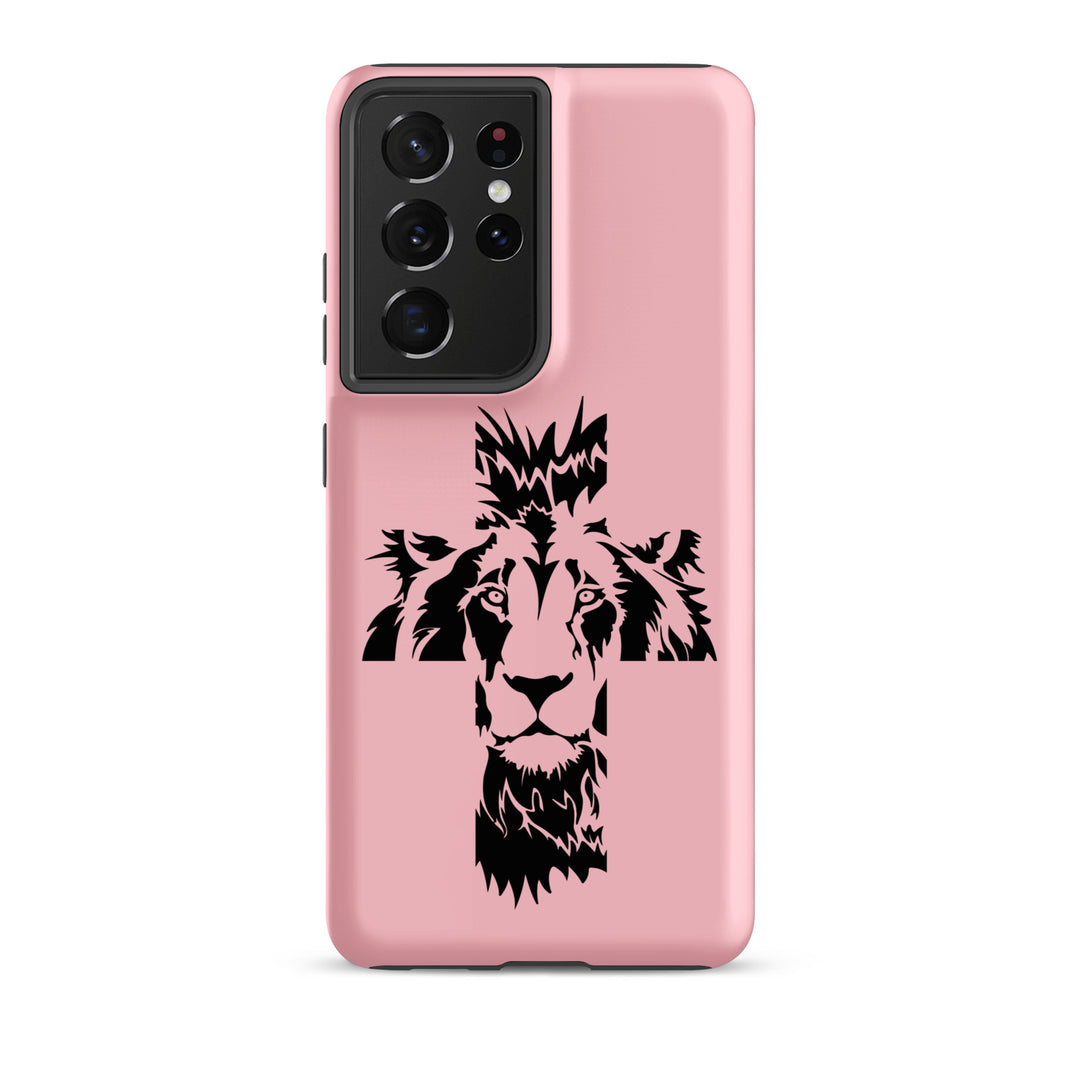 Christian Phone Case Aslan Cross Pink for Samsung® Samsung® Phone Cases Matte Samsung Galaxy S21 Ultra 