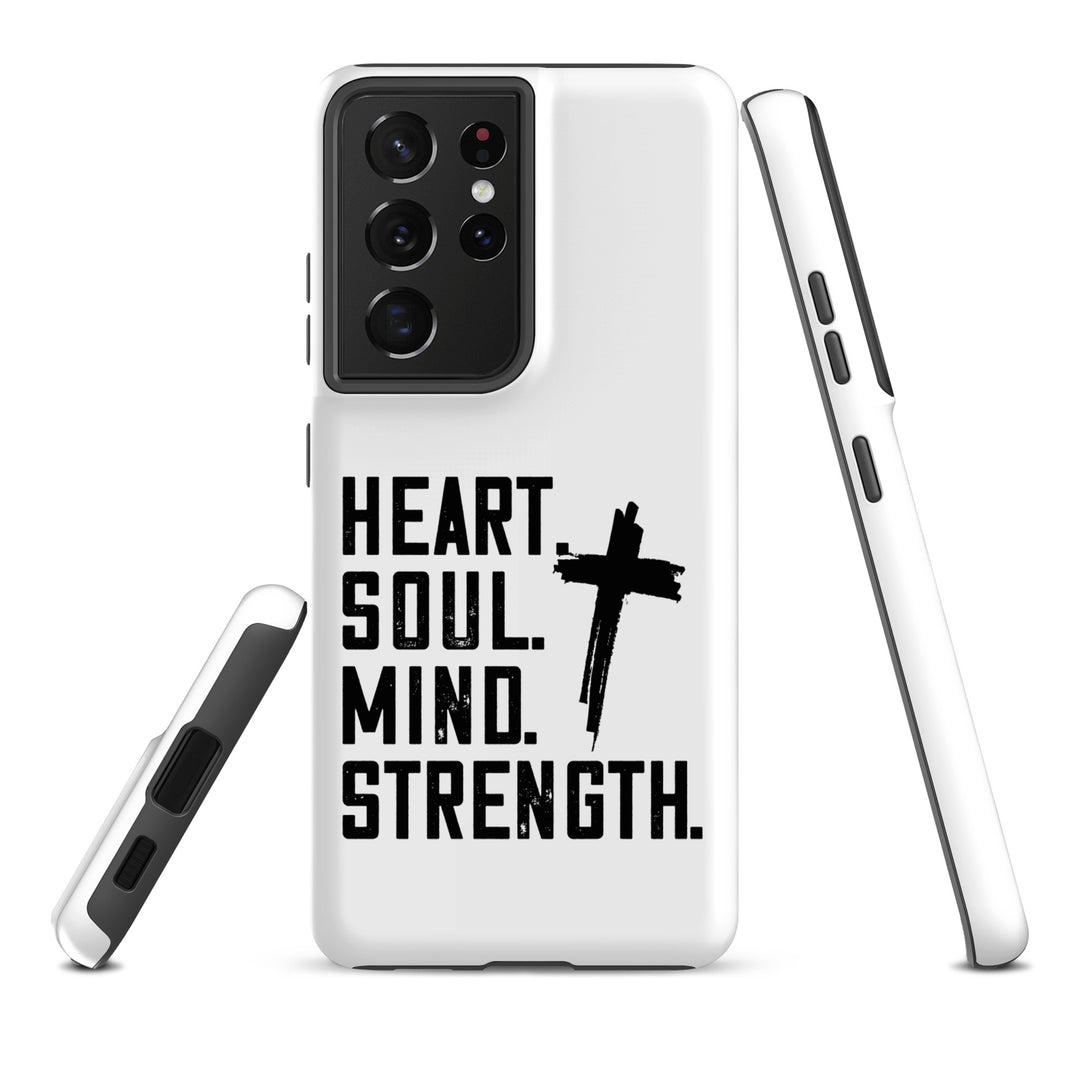 Christian Phone Case Heart Soul Mind Strength White for Samsung® Samsung® Phone Cases   