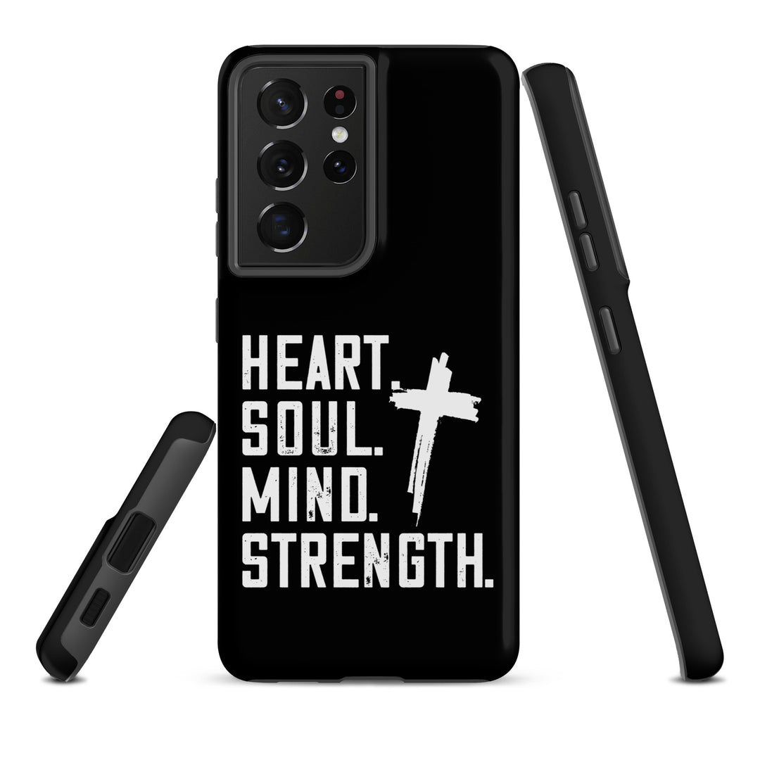 Christian Phone Case Heart Soul Mind Strength Black  for Samsung® Samsung® Phone Cases   