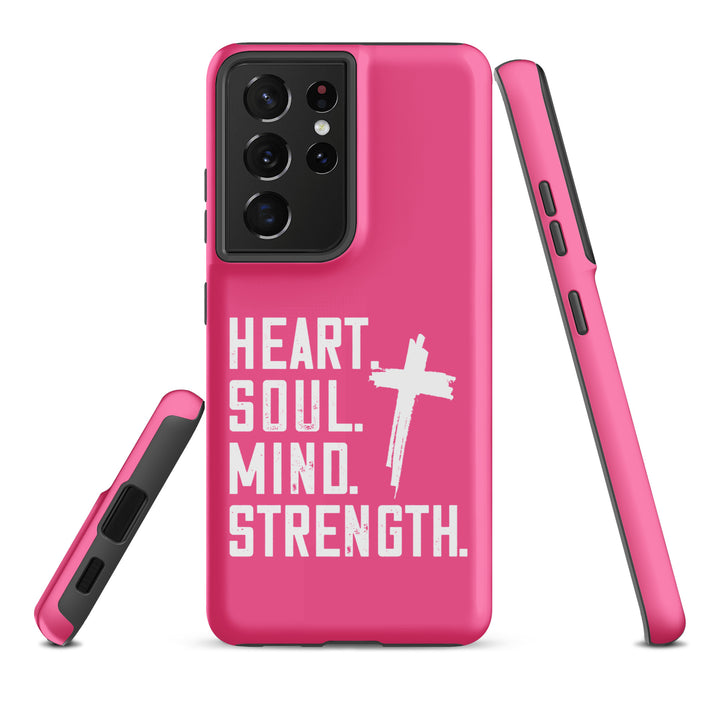 Christian Phone Case Heart Soul Mind Strength Pink for Samsung® Samsung® Phone Cases   