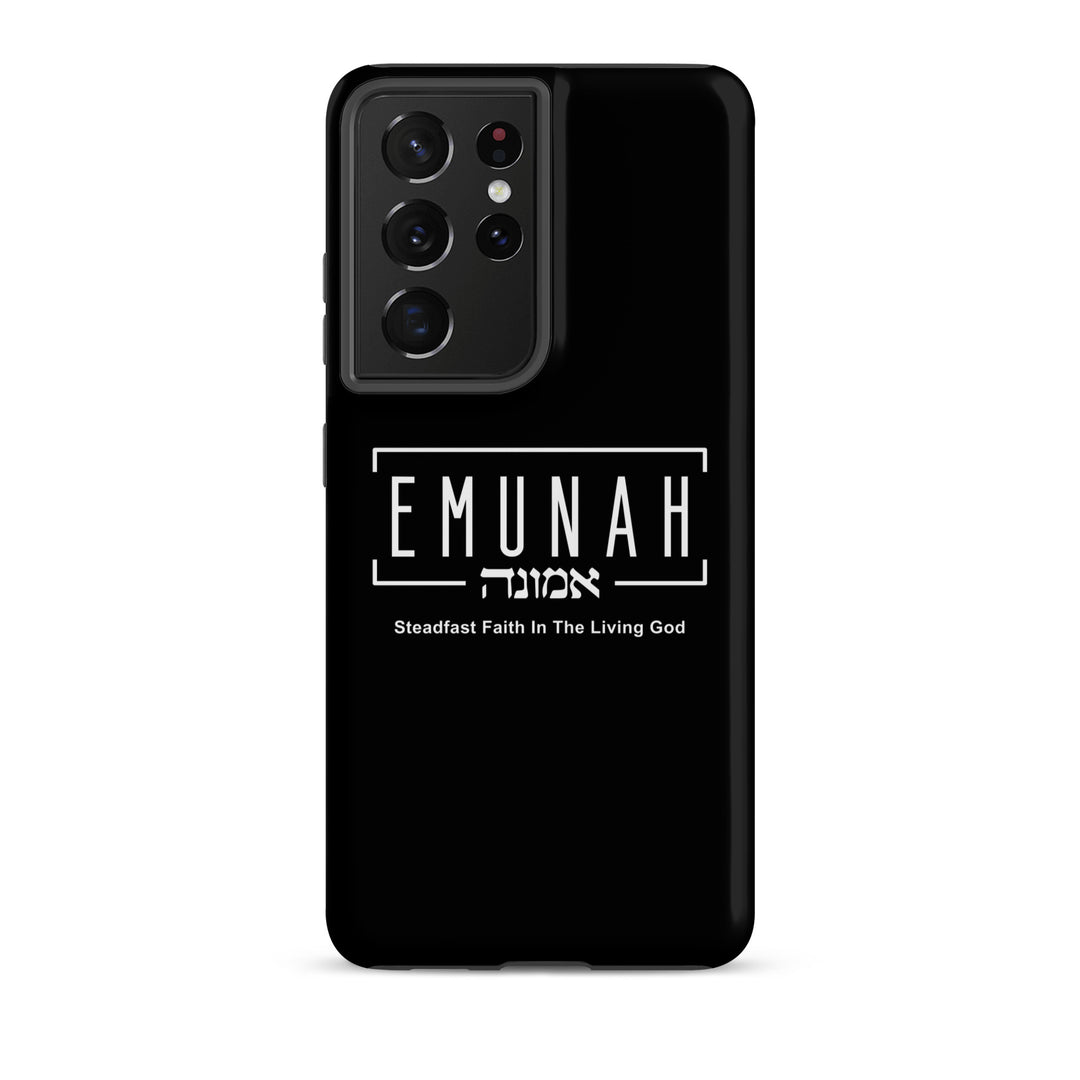 Christian Phone Case Emunah Steadfast Faith Black for Samsung® Samsung® Phone Cases Matte Samsung Galaxy S21 Ultra 