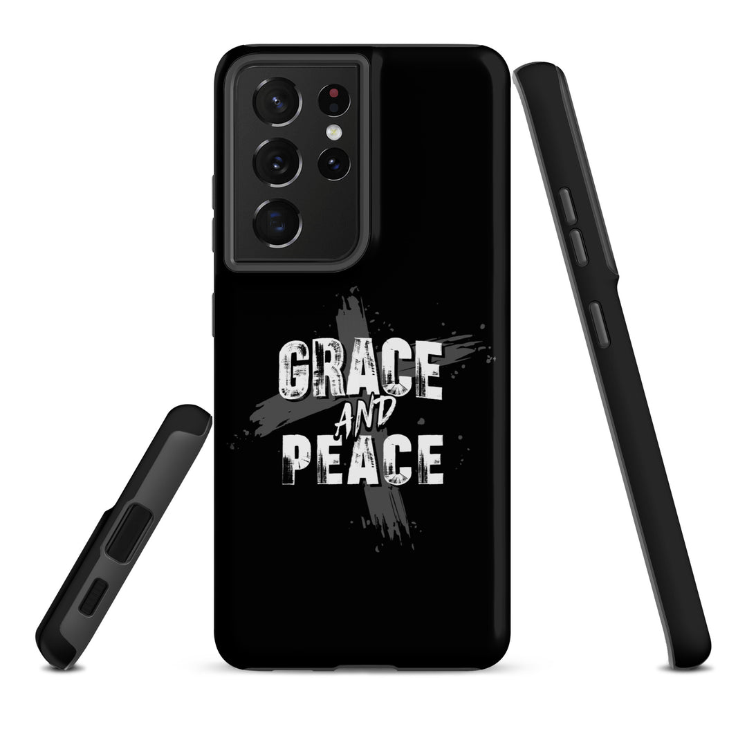 Christian Phone Case Grace and Peace Cross Black for Samsung® Samsung® Phone Cases   