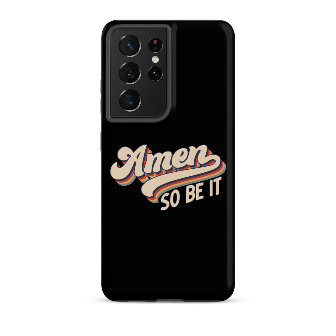 Christian Phone Case Amen So Be It Black for Samsung® Samsung® Phone Cases Matte Samsung Galaxy S21 Ultra 