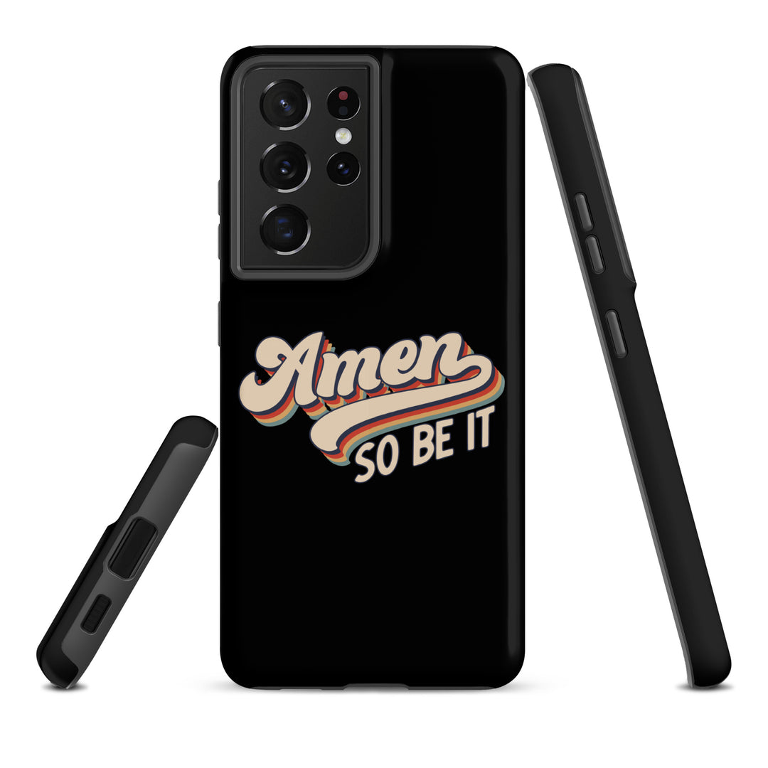 Christian Phone Case Amen So Be It Black for Samsung® Samsung® Phone Cases   