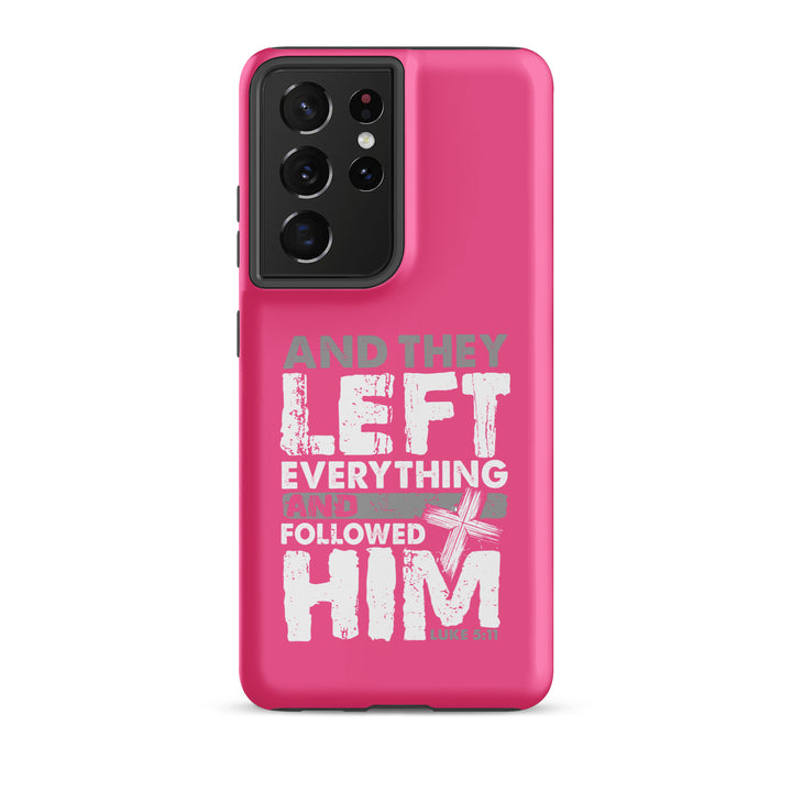 Christian Phone Case Left Everything Cross Pink for Samsung® Samsung® Phone Cases Matte Samsung Galaxy S21 Ultra 