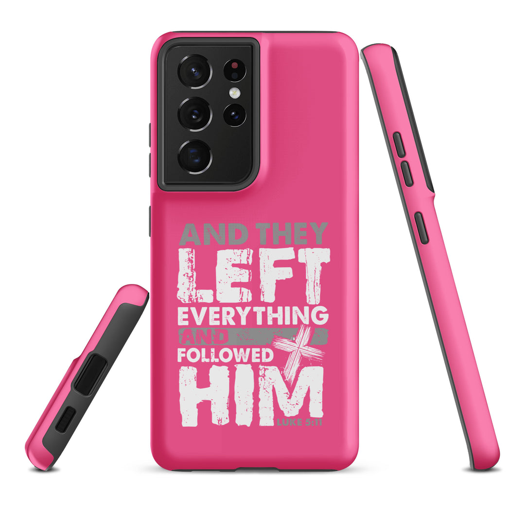 Christian Phone Case Left Everything Cross Pink for Samsung® Samsung® Phone Cases   