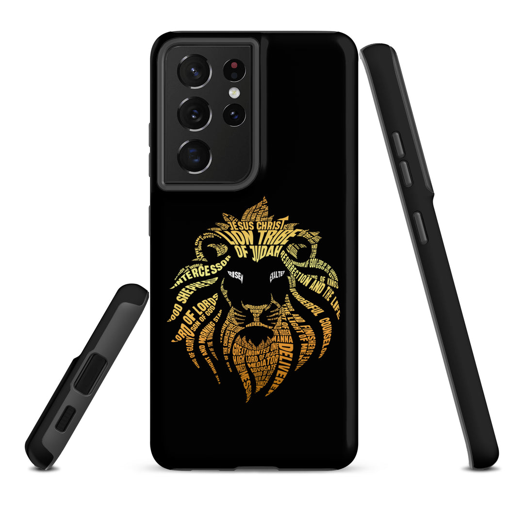 Christian Phone Case Lion Word Cloud Black for Samsung® Samsung® Phone Cases   