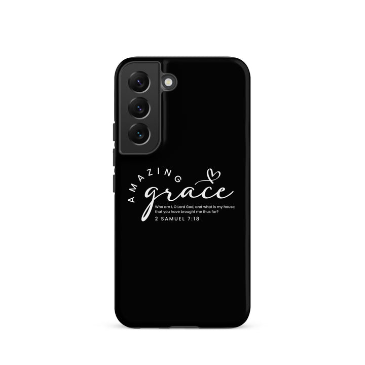 Christian Phone Case Amazing Grace Heart Black for Samsung® Samsung® Phone Cases Matte Samsung Galaxy S22 