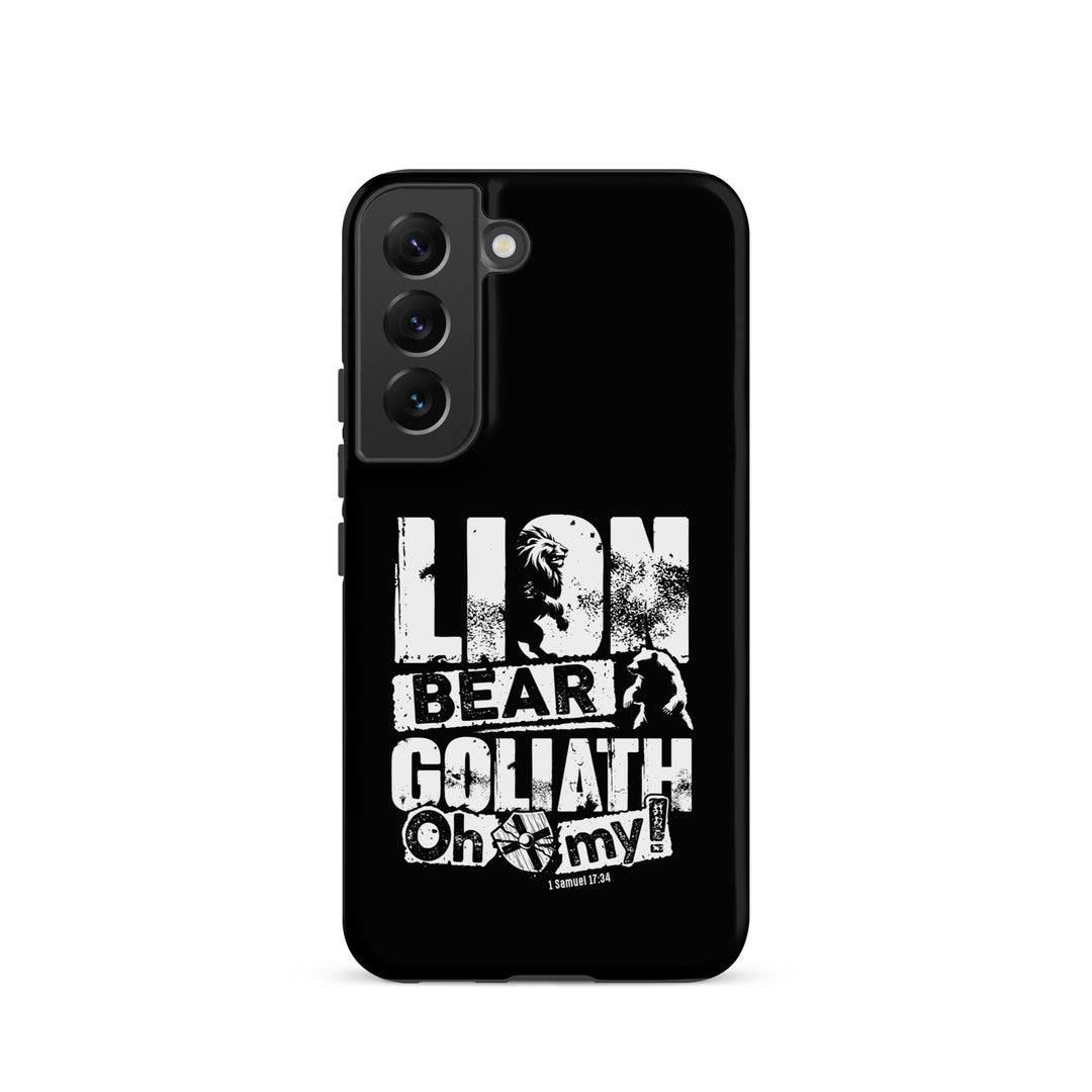 Christian Phone Case Lion Bear Goliath Black for Samsung® Samsung® Phone Cases Matte Samsung Galaxy S22 