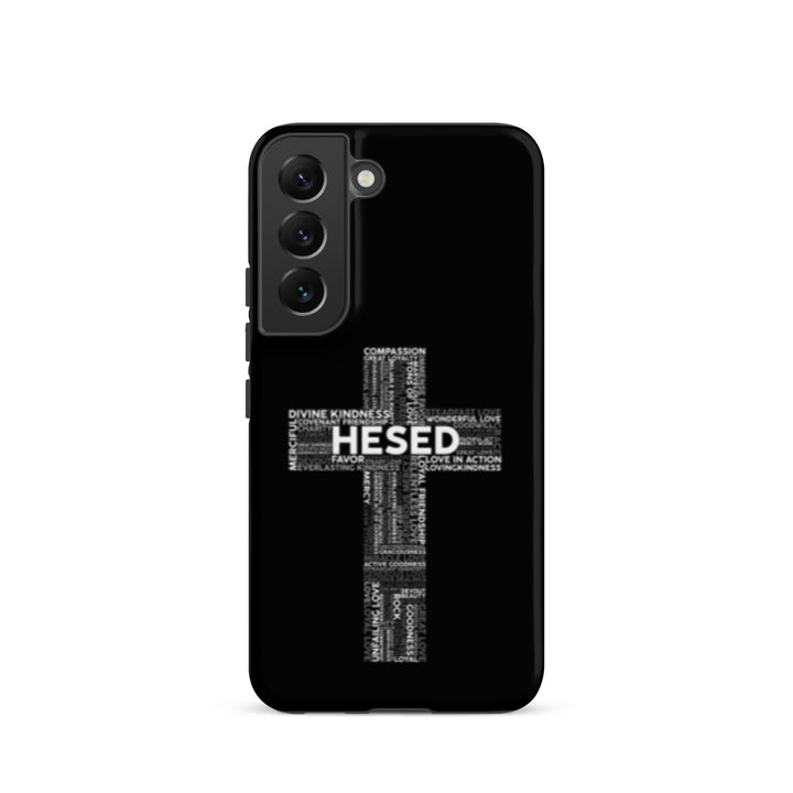 Christian Phone Case Hesed Cross Black for Samsung® Samsung® Phone Cases Matte Samsung Galaxy S22 