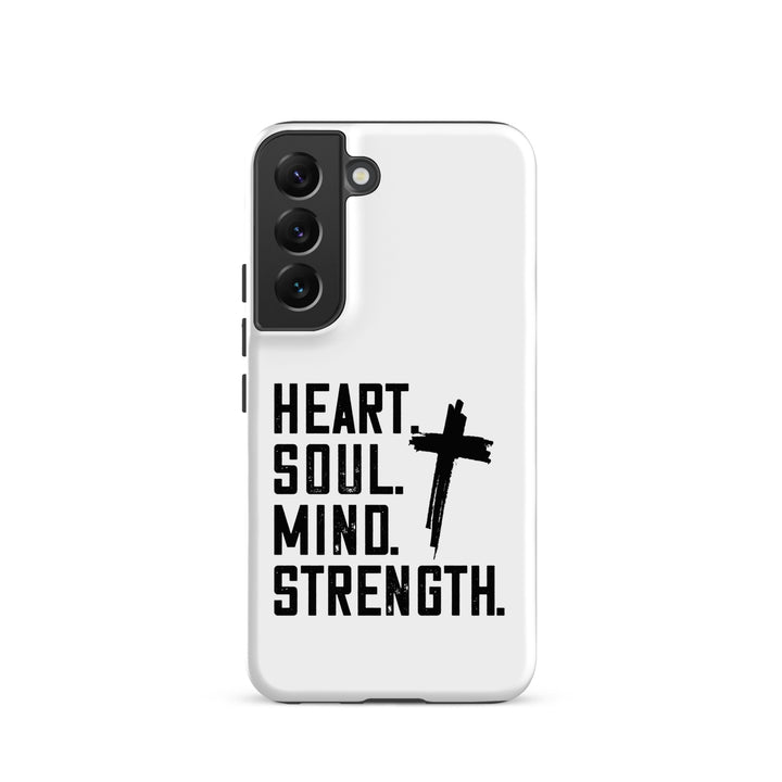 Christian Phone Case Heart Soul Mind Strength White for Samsung® Samsung® Phone Cases Matte Samsung Galaxy S22 